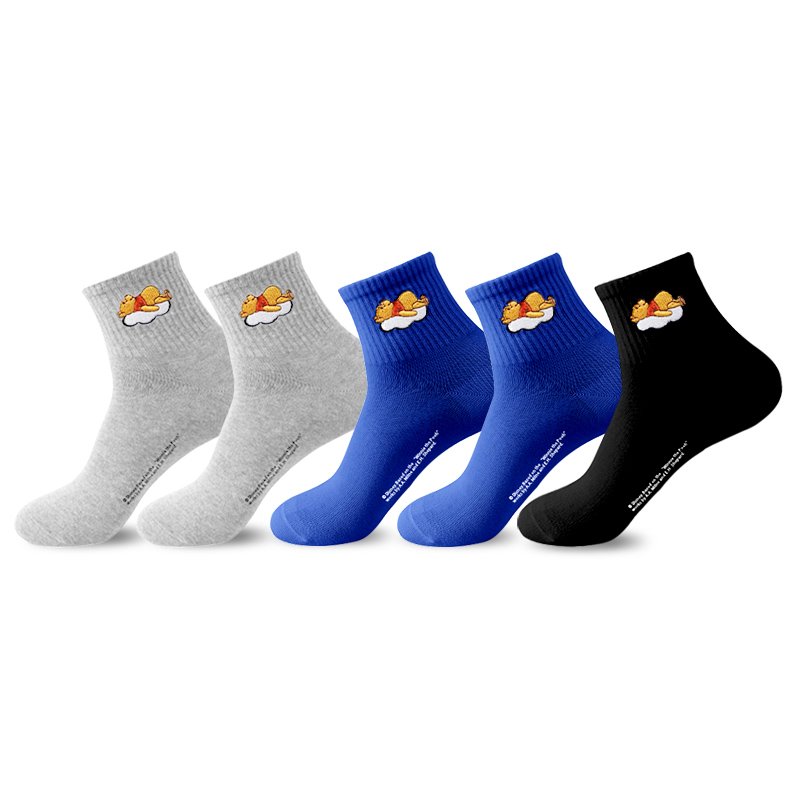 Disney Winnie The Pooh Crew Socks Men's Shopping Bag 5 Pack