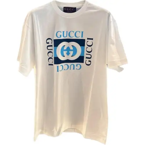 GUCCI T Shirts Men's White Crew Neck Moderate Straight Fit
