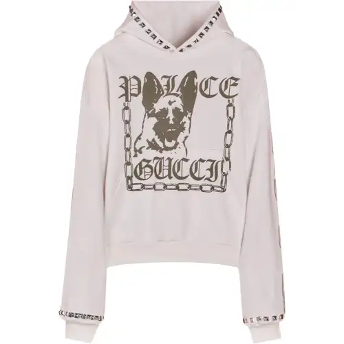 PALACE X GUCCI Printed Cotton Jersey Stud Sweatshirt