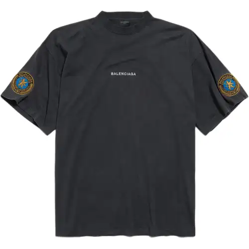 Balenciaga logo-embroidered sleeve-patch t-shirt