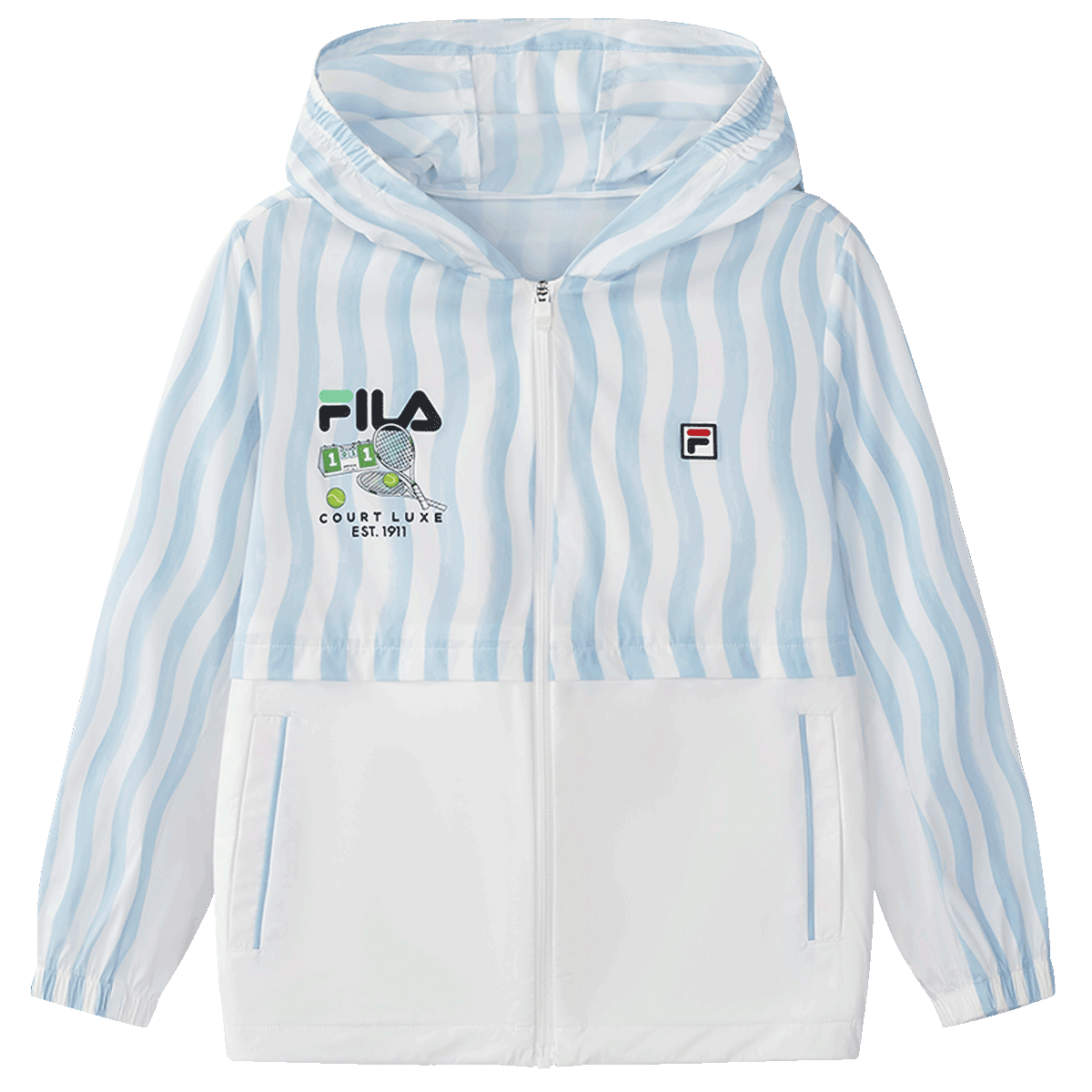 Детская куртка Fila KIDS (белая с принтом)
