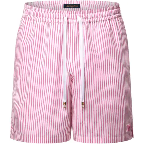 Lv Monogram Striped Casual Shorts