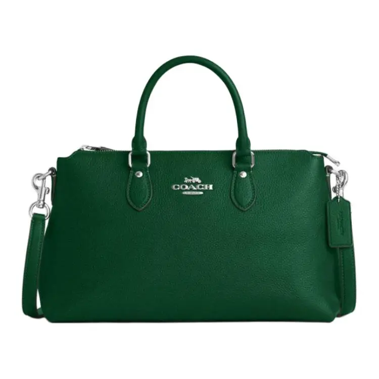 COACH Georgia Leather Handbag Large Women's Green