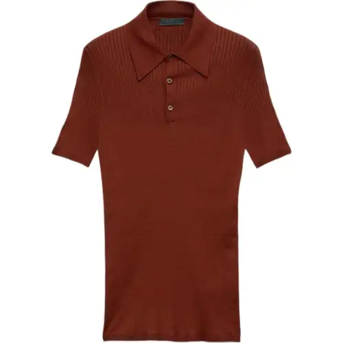 PRADA Ribbed Cotton Polo Shirt