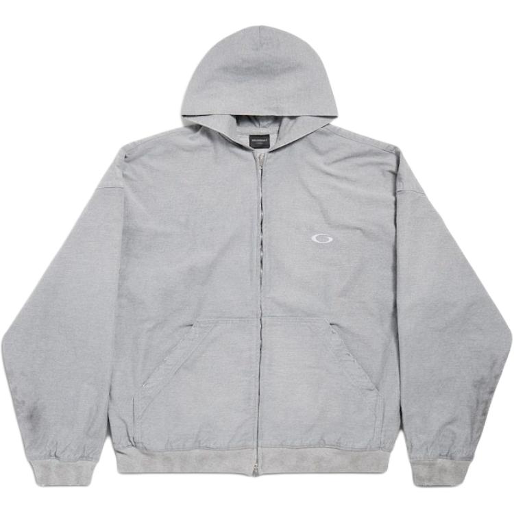 Balenciaga Loop Sports Icon Embroidered Zipped Hoodie