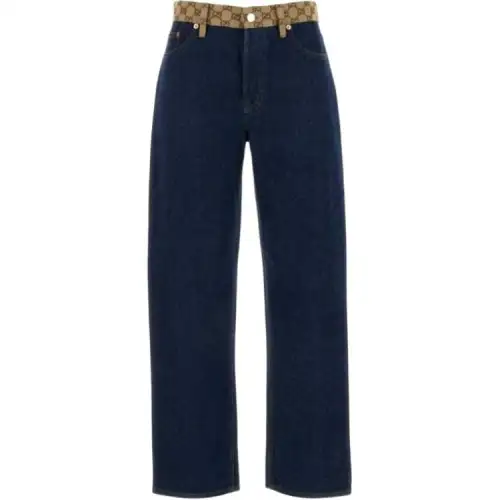 GUCCI Logo Waistband Detailed Boyfriend Jeans