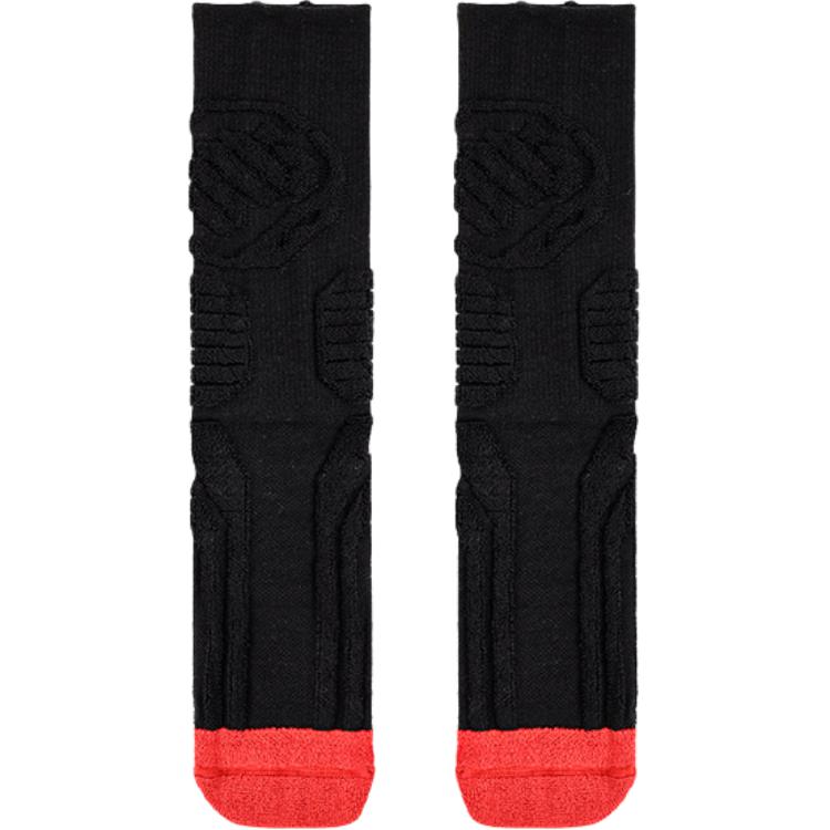 Li Ning Knee High Socks Unisex 1 Pack Black/Phoenix Orange