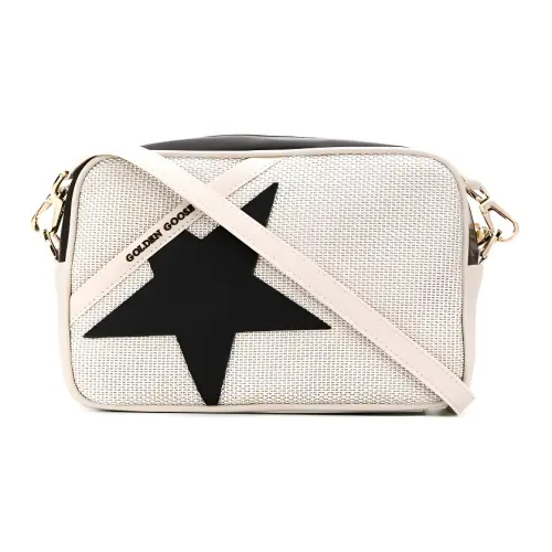 Golden Goose Cotton With Leather Shoulder Bag, Crossbody Bag Women's Black & White