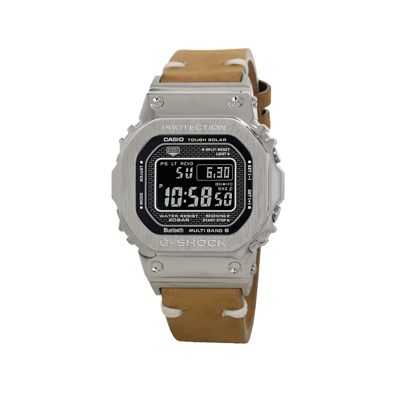 CASIO Custom Collection Solar Movement Leather Strap Watch Unisex Black Dial
