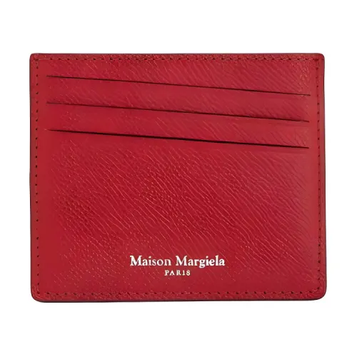 Maison Margiela Grain Leather Card Holder Card Holder Unisex Red