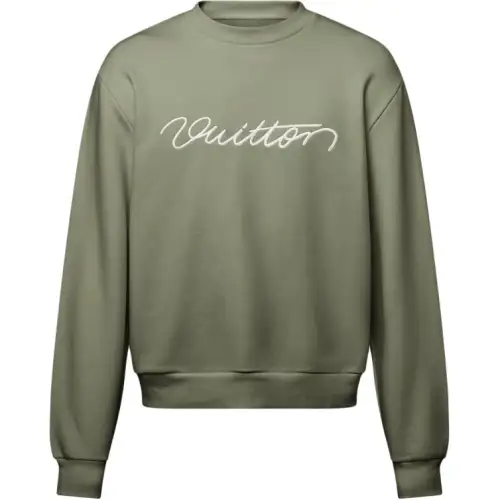 Lv Embroidered Signature Crewneck