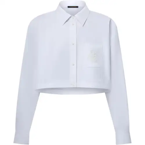 Lv Broderie Lv Cropped Shirt