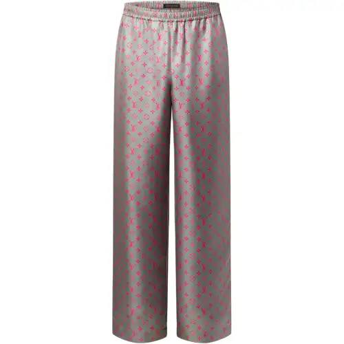 Lv Monogram Silk Drawstring Pants