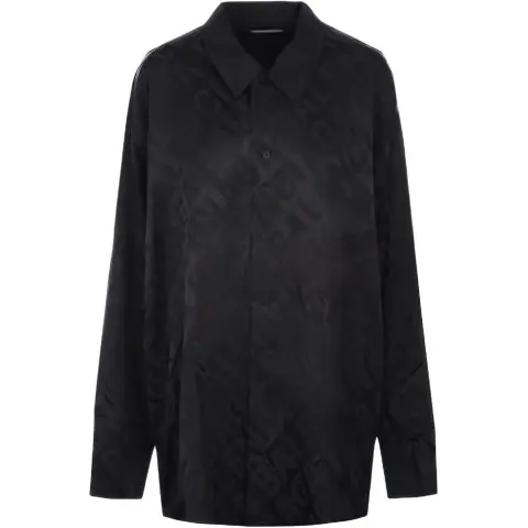 Balenciaga Shirts Women's Black Lapel Moderate Straight Fit