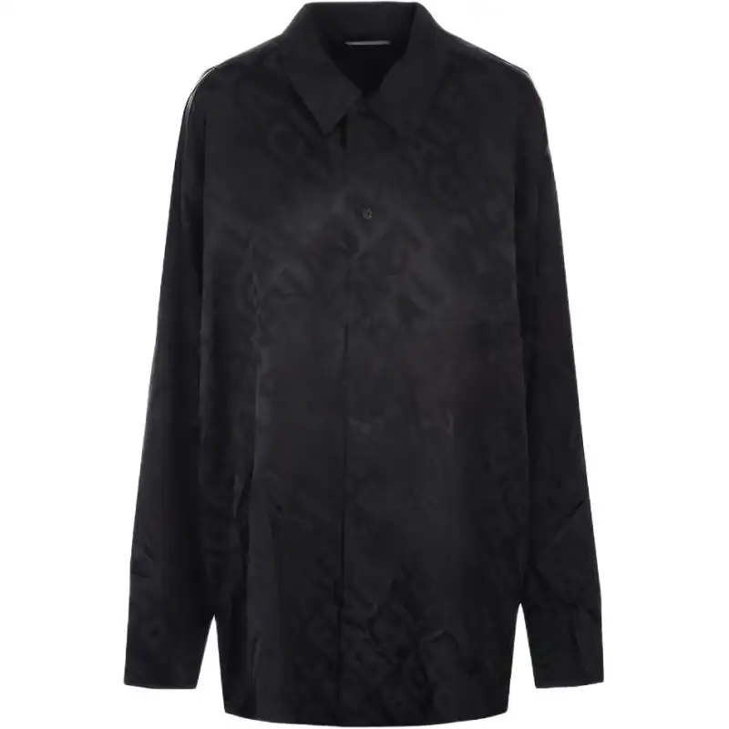 Balenciaga Shirts Women's Black Lapel Moderate Other
