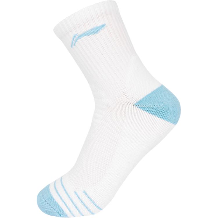 Li Ning Crew Socks Unisex 1 Pack White/Light Blue