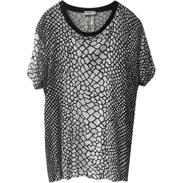 Мужская футболка Saint Laurent (бело-черная)