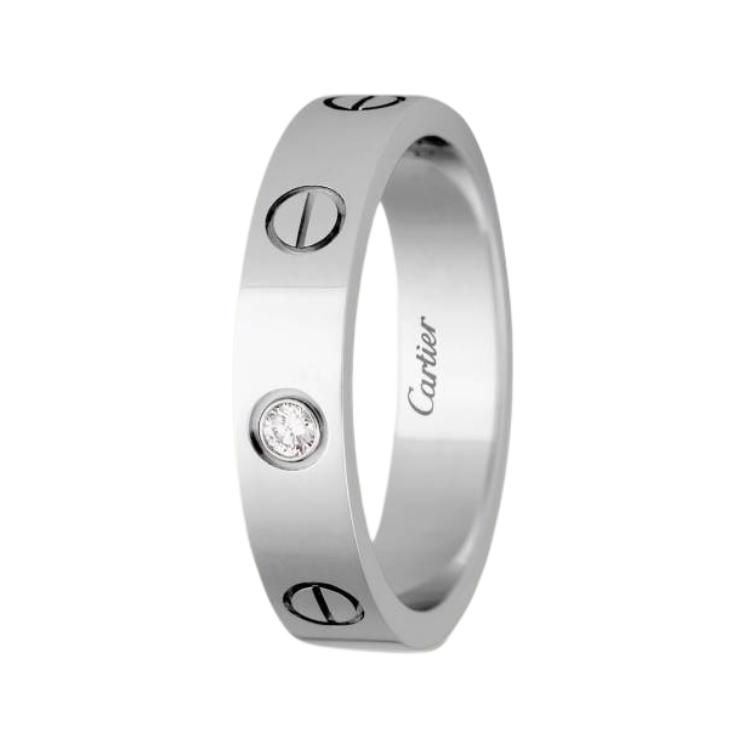 Карта карьера интерьер Карта интерьер Серия любовных кольца Inlay 1 Diamond Diamond европейский стиль Ветер 18K белый Золотая любовь свадебное Кольцо мужские и женские фасон унисекс для влюбленной пары стиль