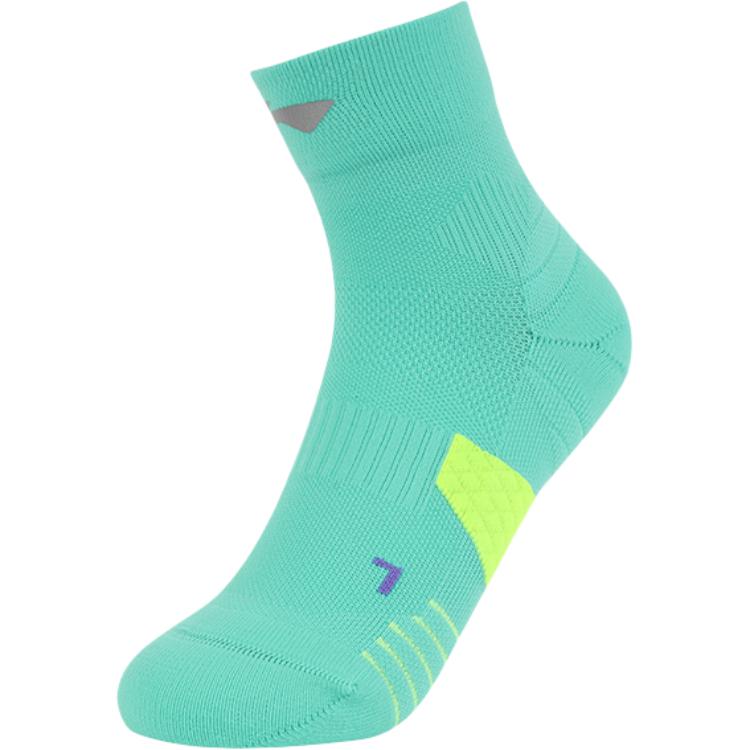 Li Ning Running Collection Ankle Socks Unisex 1 Pack Neon Jade Green/Neon Yellow Green