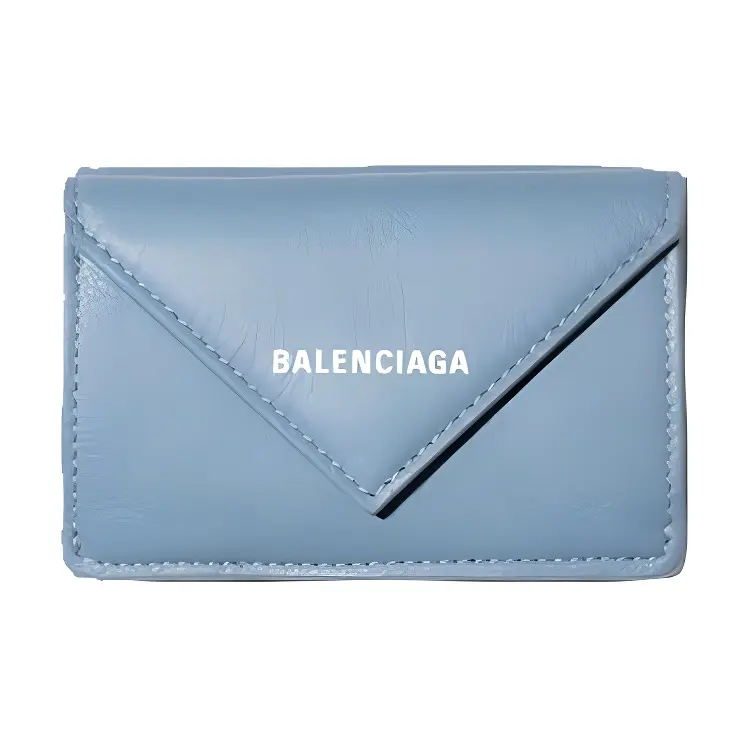 Balenciaga Cow Leather Wallet Women's Blue