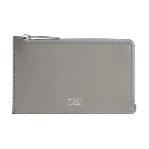 Balenciaga Calfskin Card Holder Women's Gray