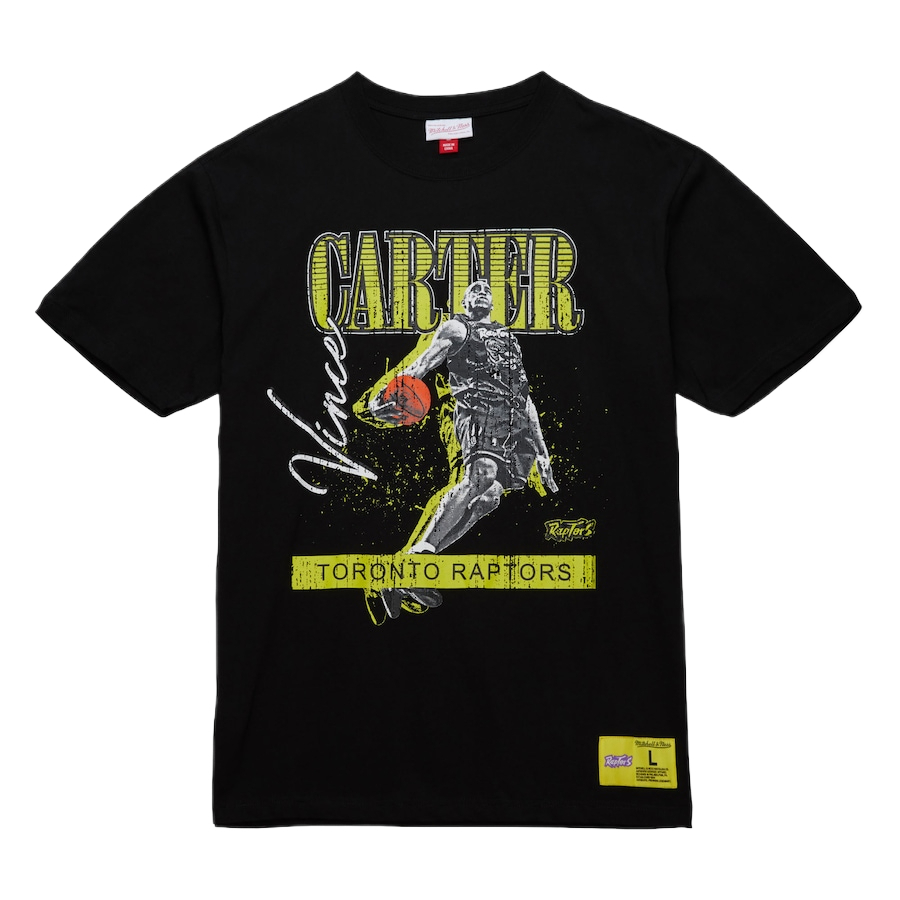 Mitchell & Ness Toronto Raptors Vince Carter Fashionable, Simple, Comfortable and Beautiful Solid Color Short Sleeve T-Shirt Men's Black