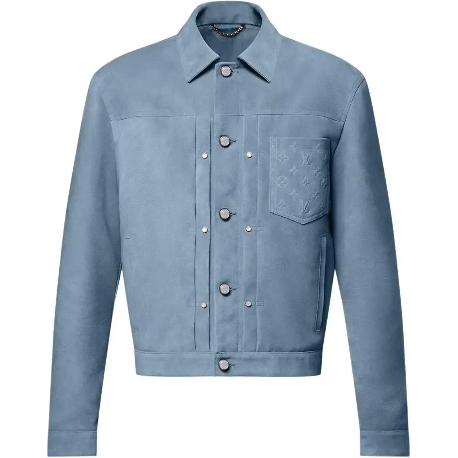 LOUIS VUITTON Suede Leather Type Ii Trucker Jacket
