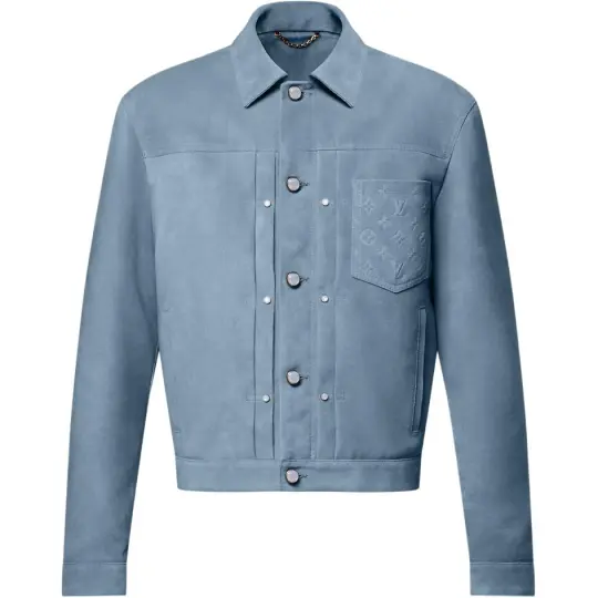 LOUIS VUITTON Suede Leather Type Ii Trucker Jacket
