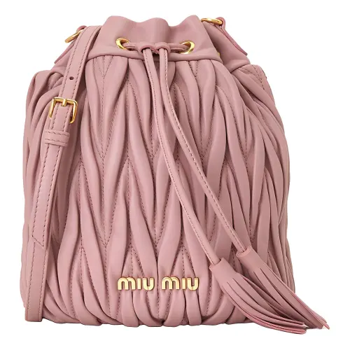 MIU MIU Sheepskin Bucket Bag, Shoulder Bag Women's Pink