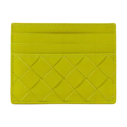 Bottega Veneta Intrecciato With Cow Leather And Sheepskin Card Holder Women's Green