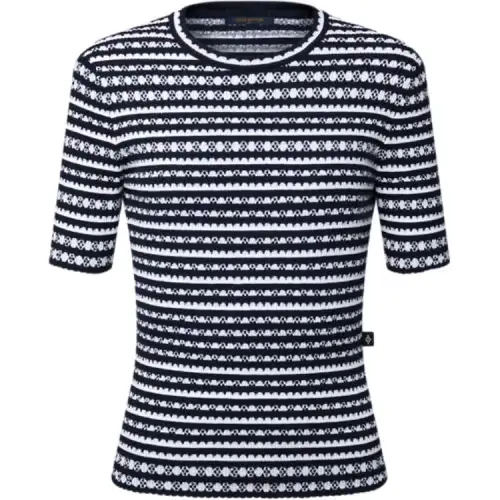 LOUIS VUITTON Scallop Stripe Knit Top