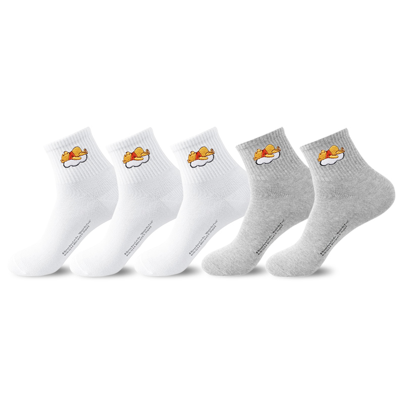 Disney Winnie The Pooh Crew Socks Men's Shopping Bag 5 Pack