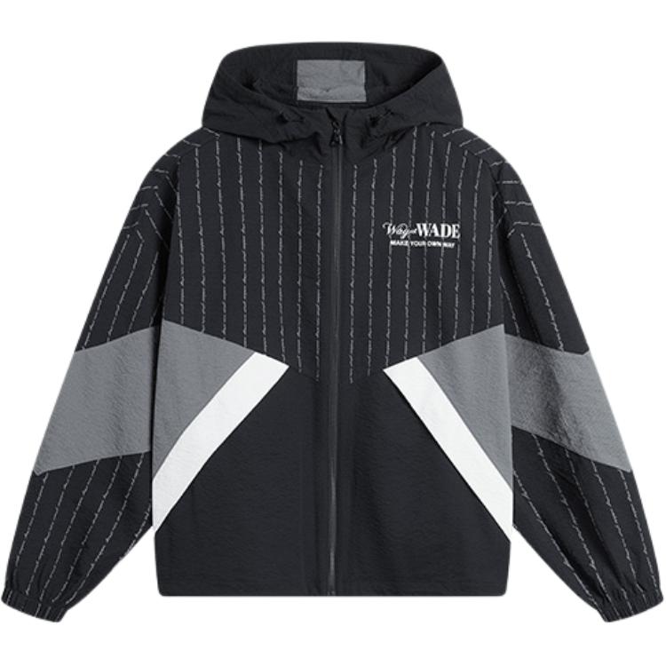 Li Ning, comfortable thin hoody, sports black trench coat