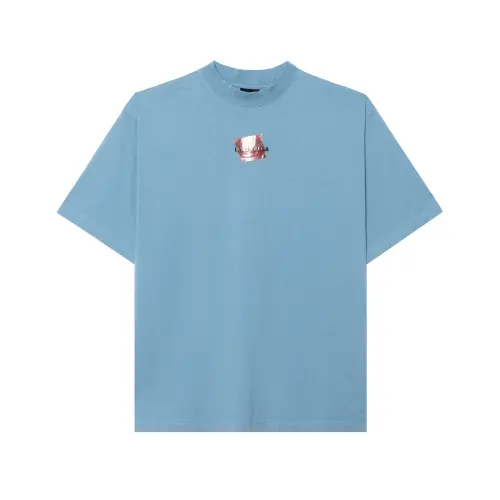Balenciaga T Shirt Regular Fit Men's Blue Gray