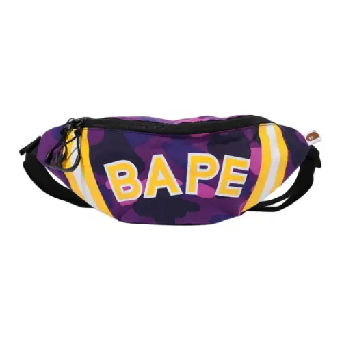 A BATHING APE Fabric Crossbody Bag, Sling Bag, Fanny Pack Unisex Purple