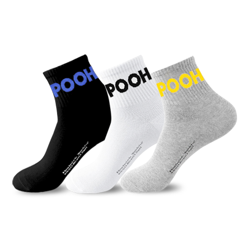Disney Winnie The Pooh Series Crew Socks Men’s Shopping Bag 3 Pack