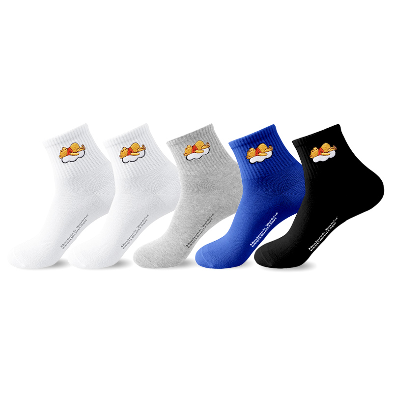 Disney Winnie The Pooh Crew Socks Men's Shopping Bag 5 Pack