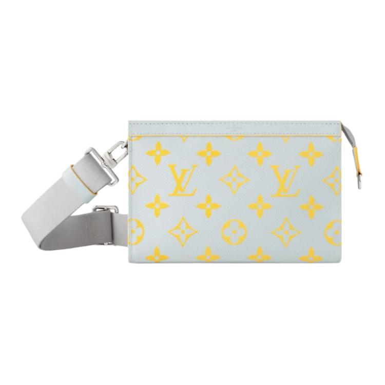Мужская сумка Louis Vuitton Gaston (серо-желтая)