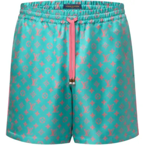 Lv Monogram Silk Shorts