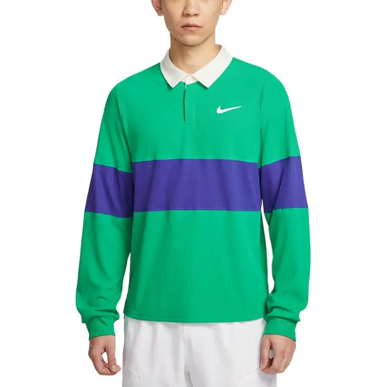 Nike Dri FIT ADVCourt Slam SS25 Tennis Top Men's Stadium Green/Midnight Blue/White