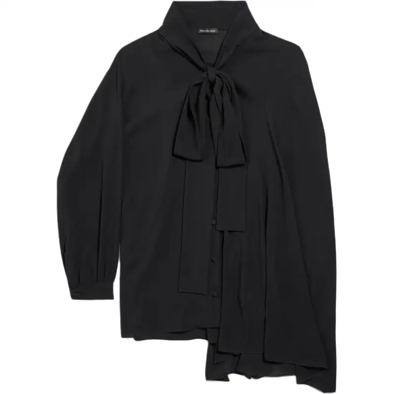 Balenciaga Asymmetric Neck tie Blouse