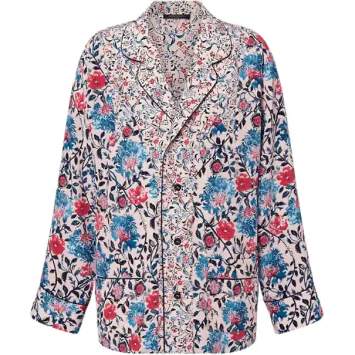 Lv Floral Vine Pajama Shirt