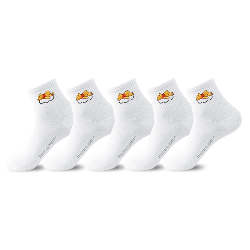 Disney Winnie The Pooh Crew Socks Men's Shopping Bag 5 Pack