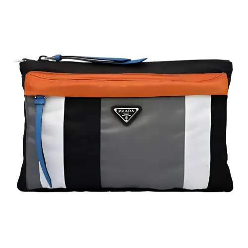 PRADA Fabric Toiletry Bag, Storage Bag, Clutch Men's Multicolor