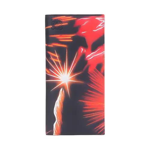 LOEWE Cow Leather Wallet Men's Black Red