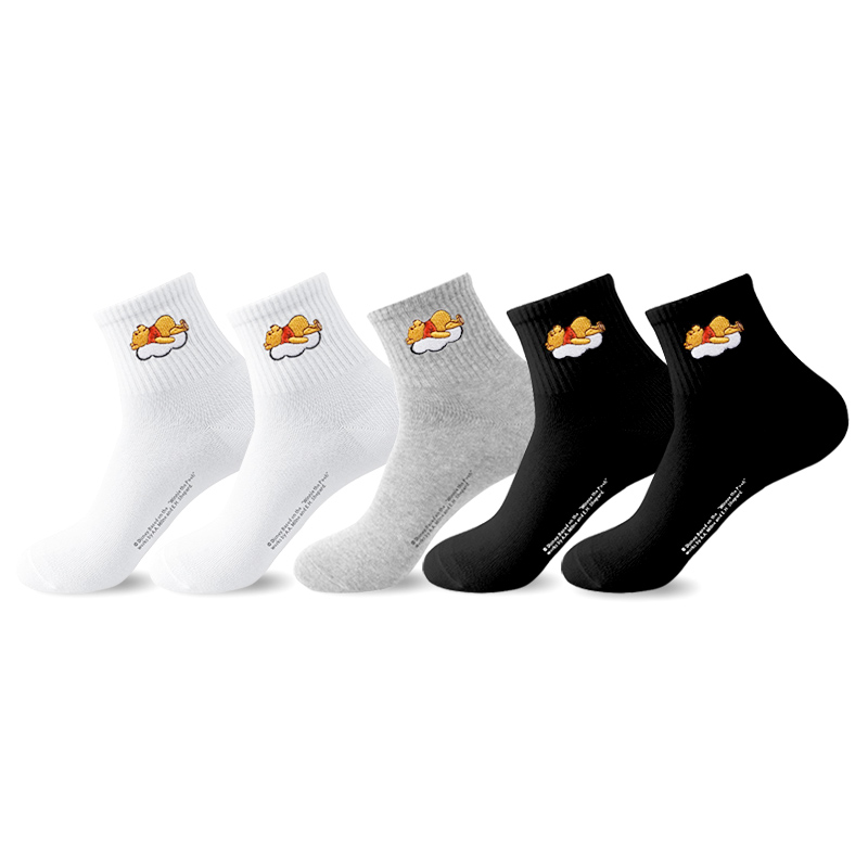 Disney Winnie The Pooh Crew Socks Men's Shopping Bag 5 Pack