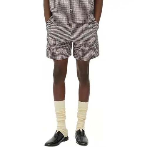 Bottega Veneta Logo Detailed Checkered Shorts