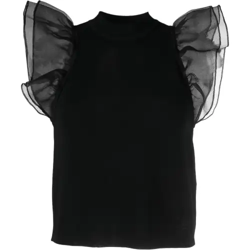 【Best of: Promotions】puff-sleeve knitted top