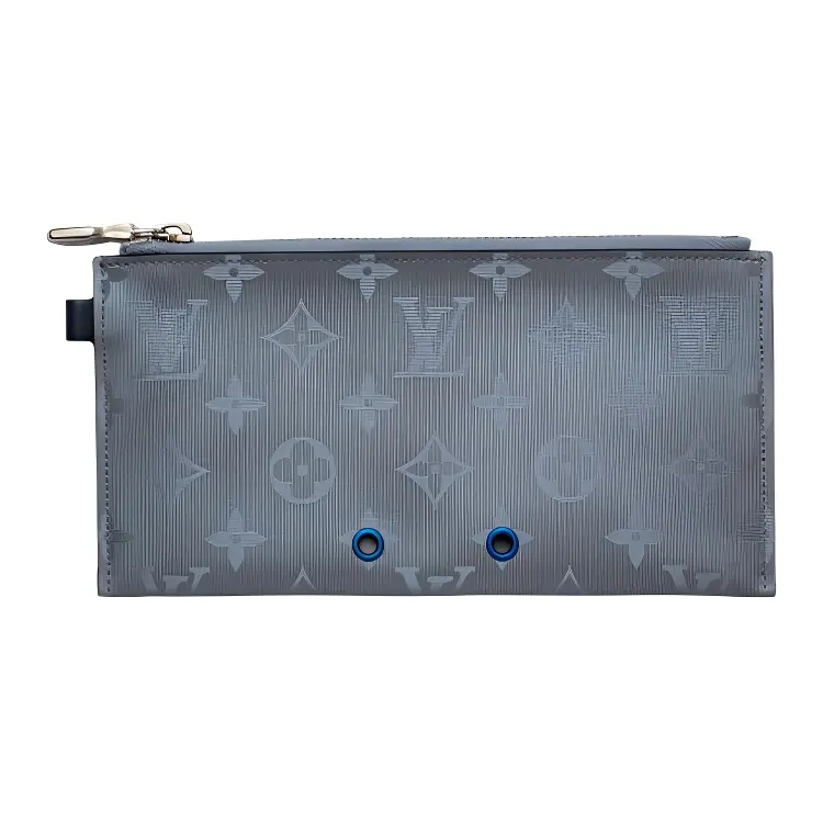 LOUIS VUITTON Alpha Calfskin Clutch Men's Black