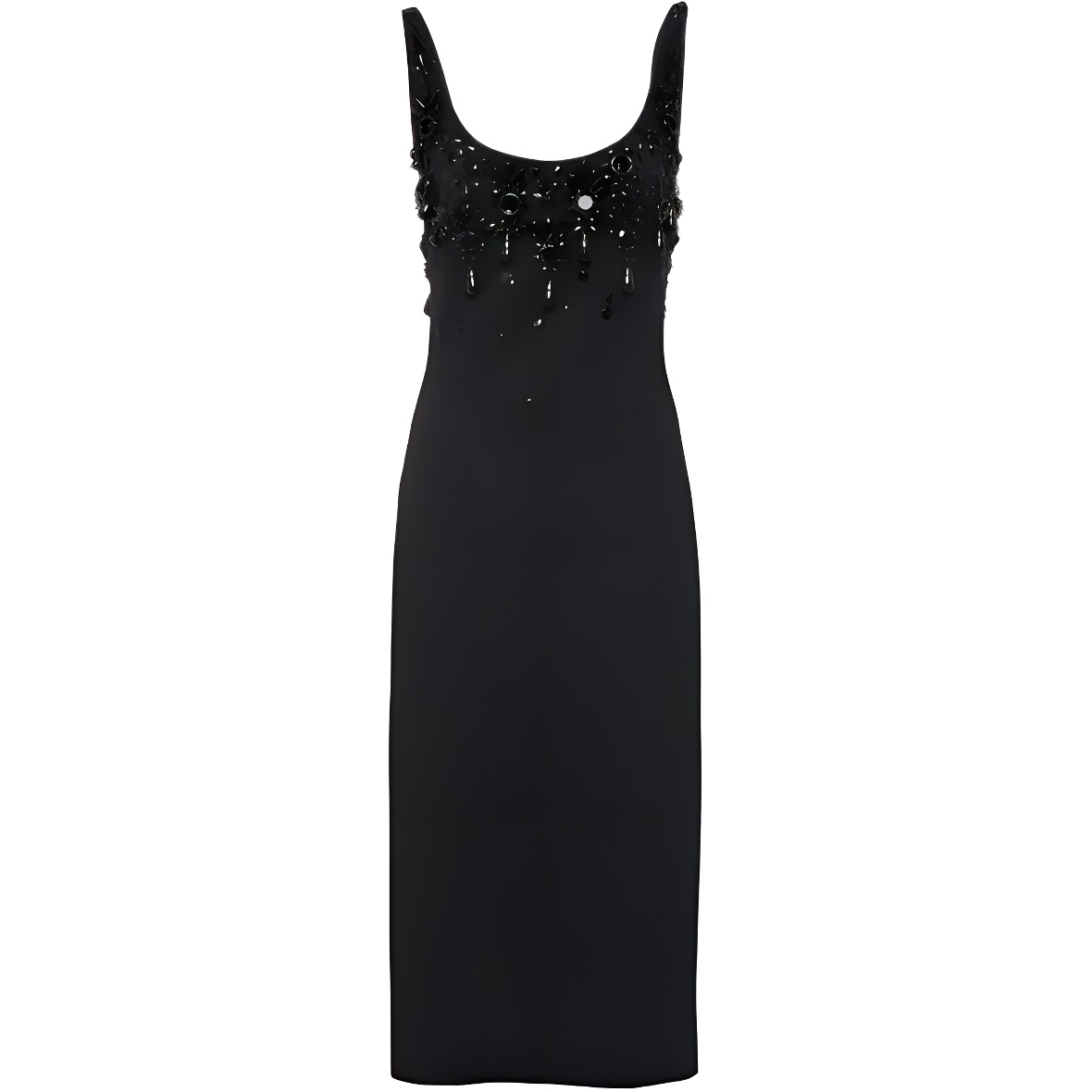 MIU MIU Sleeveless Dresses Women's Black Crew Neck Moderate Mid Length